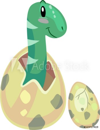 Picture of Dinosaur Brontosaurus Baby Eggs